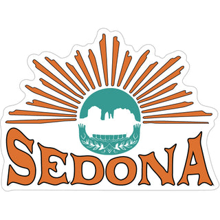 Sedona   Cathedral Rock Skull Sunburst Sticker