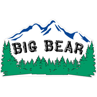 Big Bear  CA   White Mountains & Pine Tress Sticker