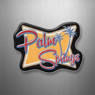 Palm Springs   Retro Squeezed Rectangle 3D Magnet