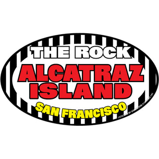 OK4 San Francisco  California Alcatraz The Rock Prison Striped Oval Sticker