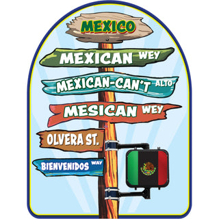Olvera Street Mexican Wey Wood Signs Sticker