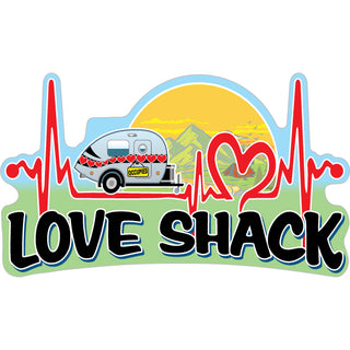 Novelty   Love Shack Trailer Heartbeat Sticker