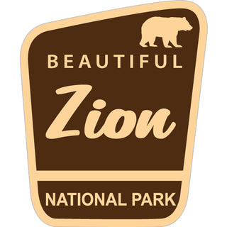 Zion National Park   Brown Angled Park Sign Sticker