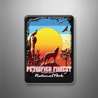 Chromatic Desert Animal Silhouettes 3D Magnet