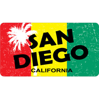 San Diego  California   Palm Tree Rasta Flag Sticker