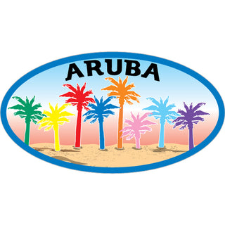 Aruba   8 Colored Palms Sand Sticker