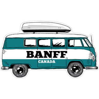 Banff Canada Teal Bus Sticker