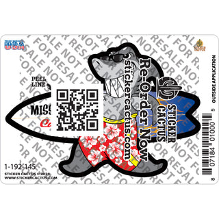 Mission Beach California Walking Surfboard Shark Sticker