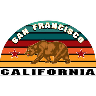 San Francisco  California   Striped Half Circle Bear Sticker