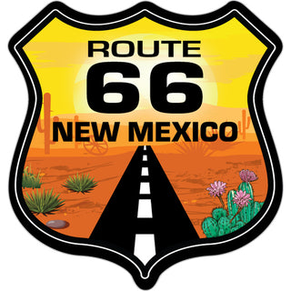 New Mexico   Route 66 Shield Desert Scene Sticker