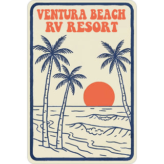 VENTURA BEACH RV RESORT PALMS SUNSET POSTER Sticker