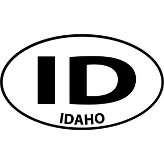Idaho ID Euro Oval Sticker