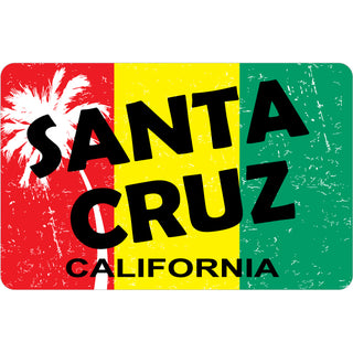 Santa Cruz  California Rasta Flag Sticker