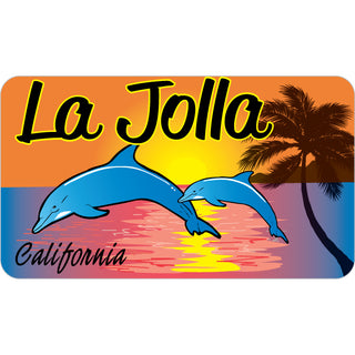 La Jolla  CA   Dolphin Sunset Sticker
