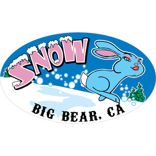 Big Bear  CA   Snow Bunny Oval Sticker