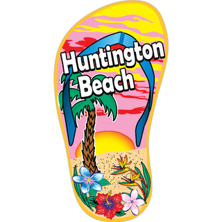 Huntington Beach Flip Flop Palm Tree Sticker