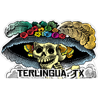Terlingua  TX   Big Hat Catrina Sticker