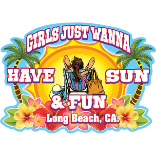 LONG BEACH GIrls have fun Sticker