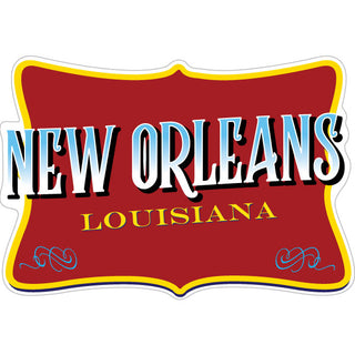 New Orleans  Louisiana   Red Tilted Rectangle Sticker