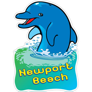 OK4 Newport Beach Happy Dolphin Sticker