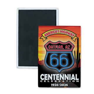 Oatman  AZ   America's Highway Centennial Celebration Rectangle Badge Magnet