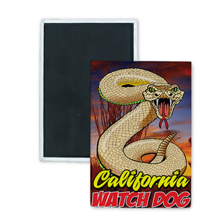 Watchdog Rattlesnake   California Watchdog Rattlesnake Rectangle Badge Magnet