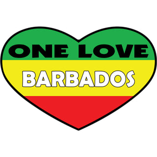 Barbados One Love Heart Sticker