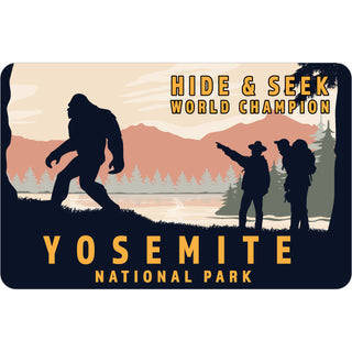 Yosemite national Park   Bigfoot Hide and Seek Landscape Silhouettes Sticker