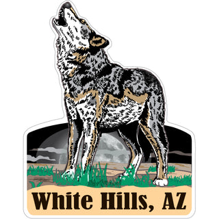 White Hills AZ Howling Wolf Sticker