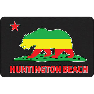Huntington Beach Black Rasta Bear Flag Sticker