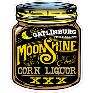 Gatlinburg  Tennessee   Gatlinburg  TN Moonshine Jar Sticker