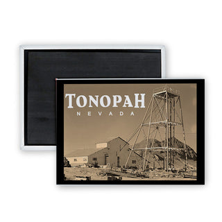 Tonopah  Nevada   Old Time Photo Mining Rectangle Badge Magnet