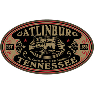 Gatlinburg Center of Fun Black Oval Sticker