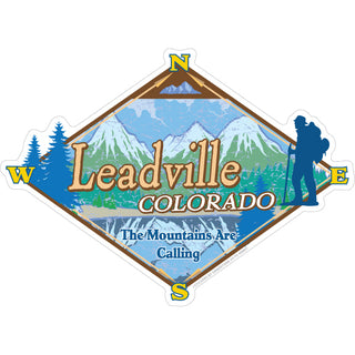 Leadville Colorado Mountains Are Calling Compass Diamond Sticker