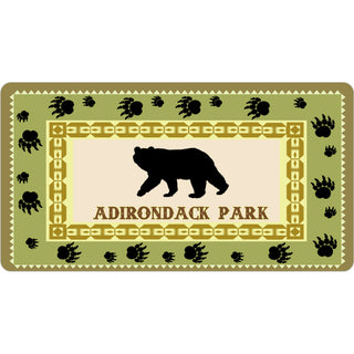 Adirondack Park   Bear with Paw Print Borders Sticker