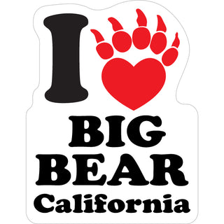Big Bear  California   Bear Paw Heart Sticker