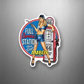 AMBOY CA Route 66 Full Service Station Girl Vertical Flexible Magnet