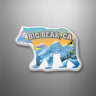 Big Bear Snowy Mountains Inside Bear Plastic Magnet 3D Magnet