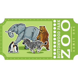 Buttonwood Park Zoo Admit One Ticket Sticker