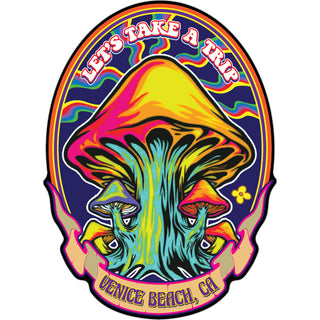 Venice Beach CA   Mushroom Groovy Sticker