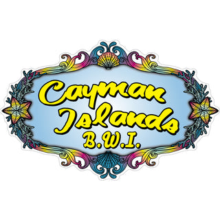 Cayman Islands B.W.I Sea Shell Border Sticker