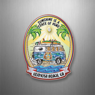 HERMOSA BEACH VAN STATE OF MIND 3D Magnet
