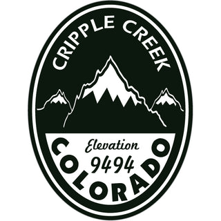 Cripple Creek Mountains Vertical Oval Sticker