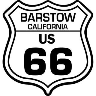 Barstow  CA   Route 66 Black and White Shield Sticker