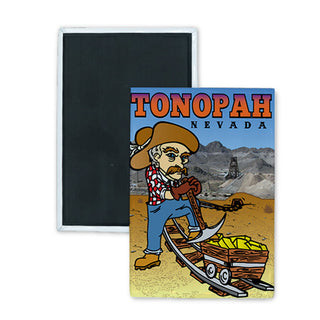 Tonopah  Nevada   Miner Cartoon Vertical Rectangle Badge Magnet