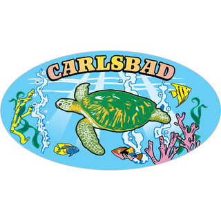 Carlsbad Turtle in the Sea Oval Sticker