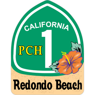REDONDO BEACH PCH SIGN FLOWER Sticker