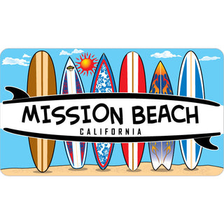Mission Beach  California   6 Surfboards Sticker