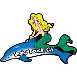 Venice Beach CA   Mermaid on Dolphin Sticker
