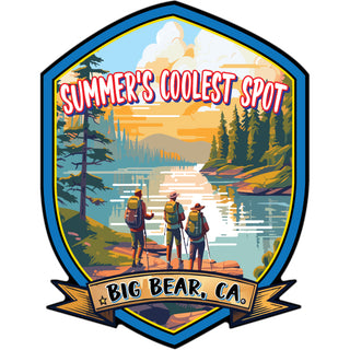 Big Bear  CA   Summer's Coolest Spot Hikers Sticker